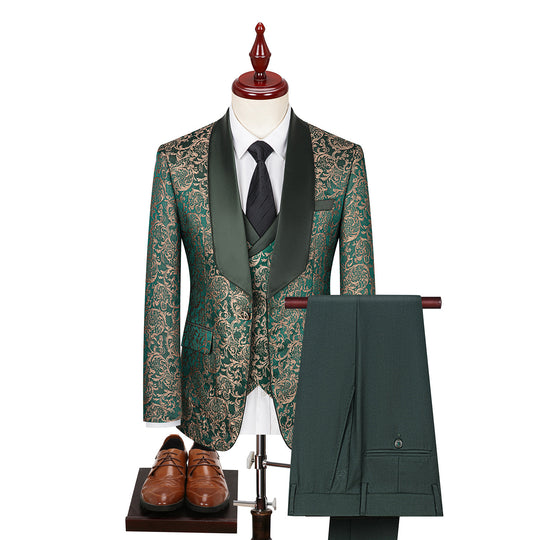 Men's Jacquard  Elegant Wedding Suit