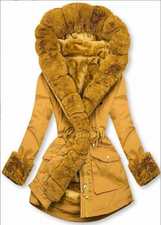 Women's Thermal Fur Collar Hooded Jacket