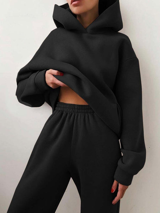 Women's Casual Hooded Sweater Two-piece Tracksuit