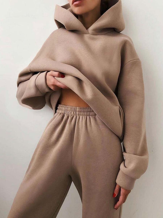 Women's Casual Hooded Sweater Two-piece Tracksuit