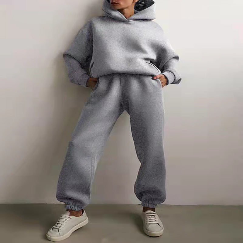 Women's Casual Hooded Sweater Two-piece Tracksuit