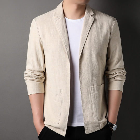 Men's Linen Suit Jacket Casual Fashion