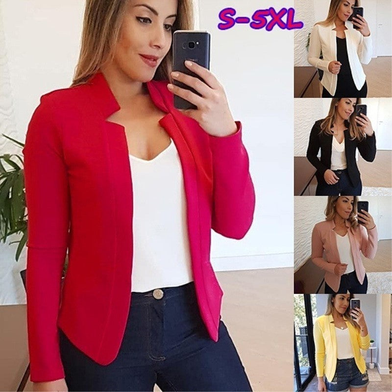 Solid color casual professional blazer