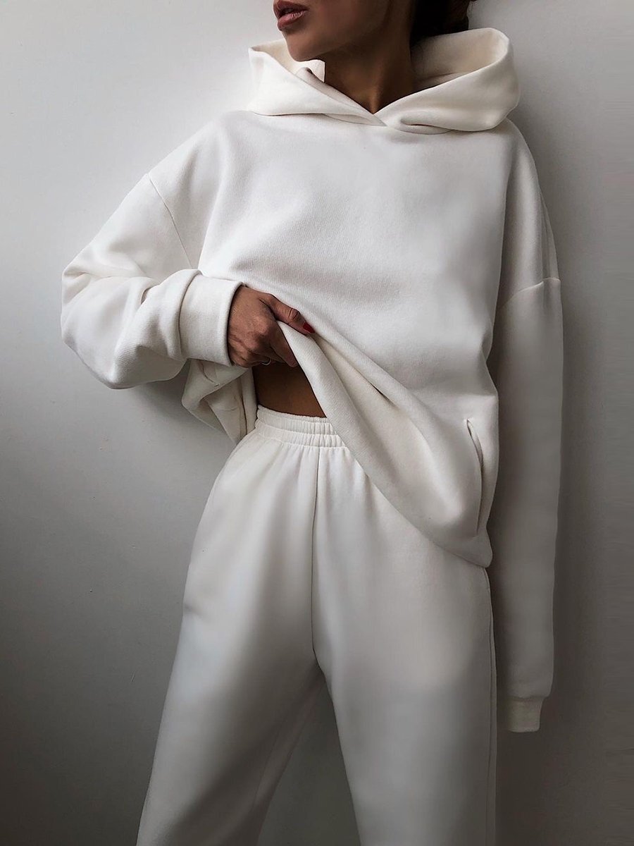 Women's Casual Hooded Sweater Two-piece Tracksuit