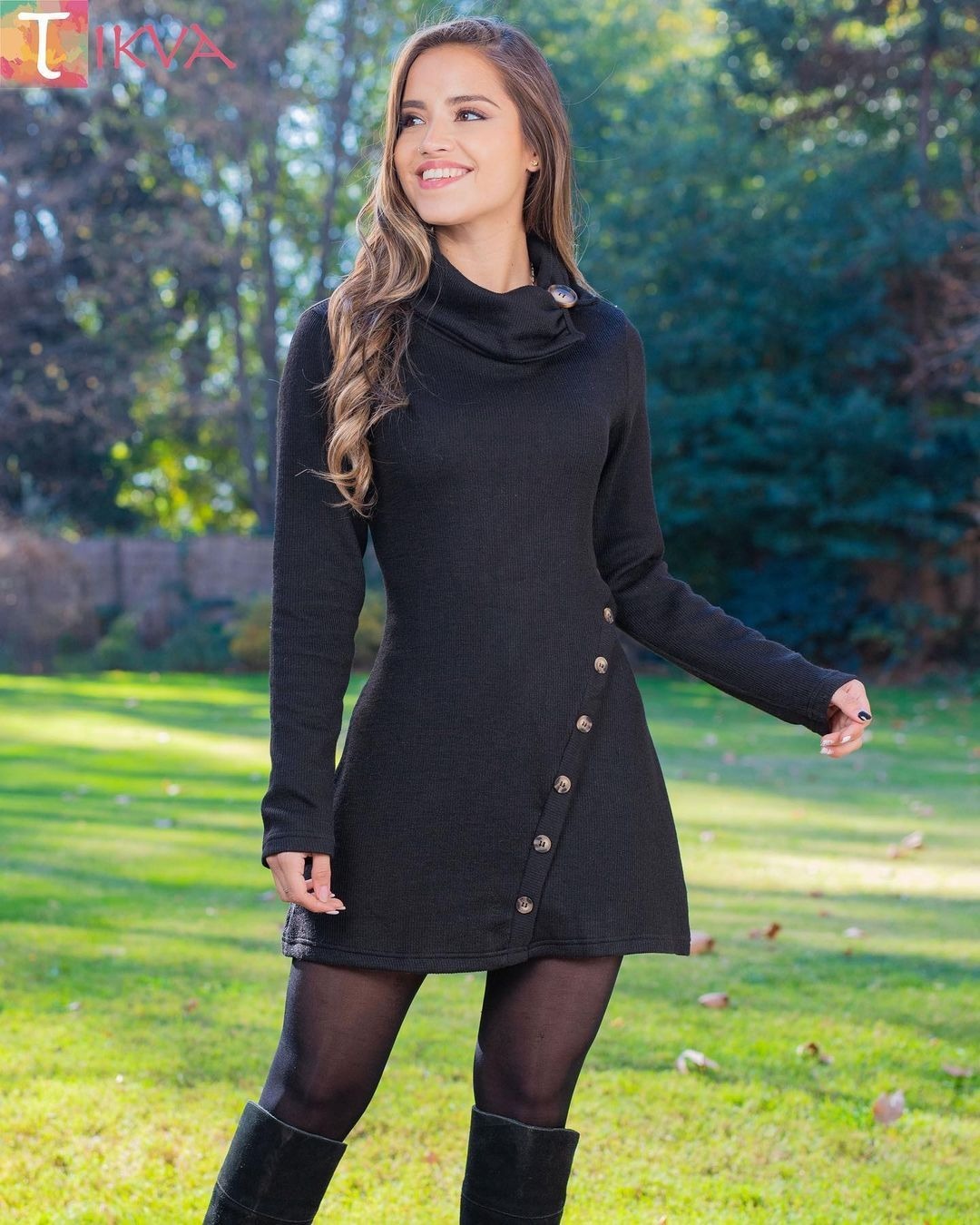 Button Sheath Dress Long Sleeve Dress