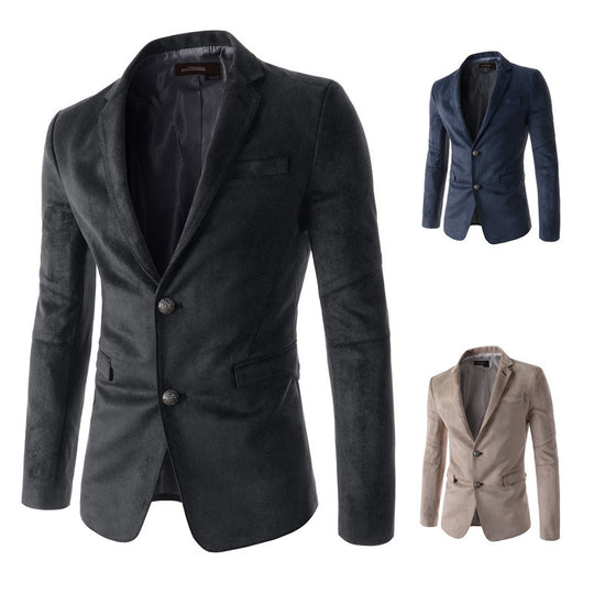 Suede men's casual suit