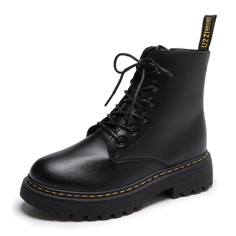 British style Martin boots women thick-soled Harajuku black short boots