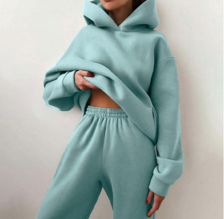 Women's Casual Hooded Sweater Two-piece Tracksuit