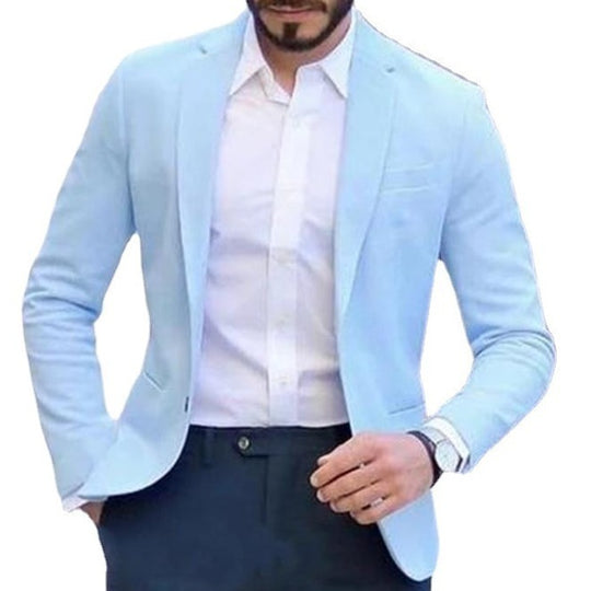 Cotton and linen solid color casual suit jacket