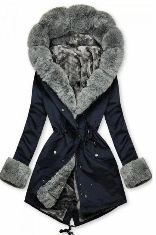 Women's Thermal Fur Collar Hooded Jacket