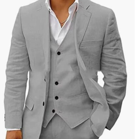 Linen Business Casual Suit Men's Six-piece Set Suit