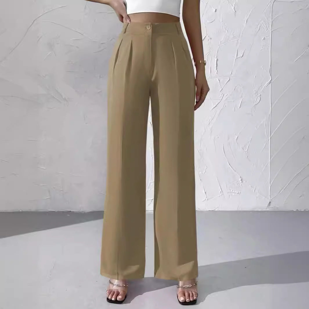 Women's Fashionable Elegant Solid Color Suit Pants