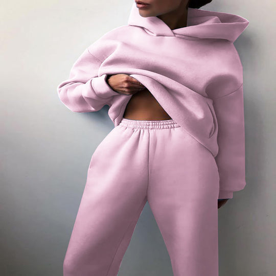 Women's Casual Hooded Sweater Two-piece Tracksuit