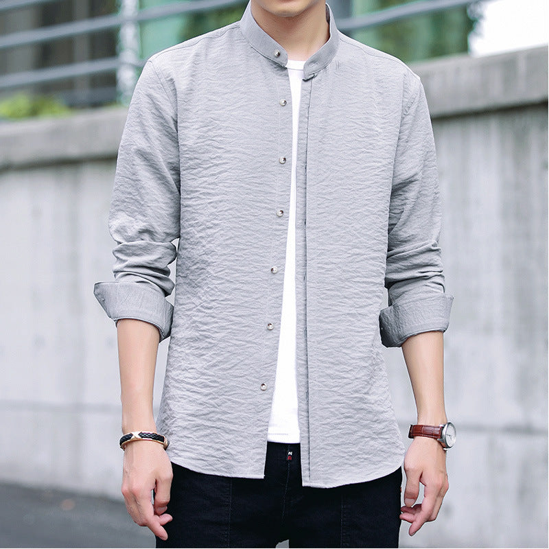 Casual stand-up collar wear all-match shirt