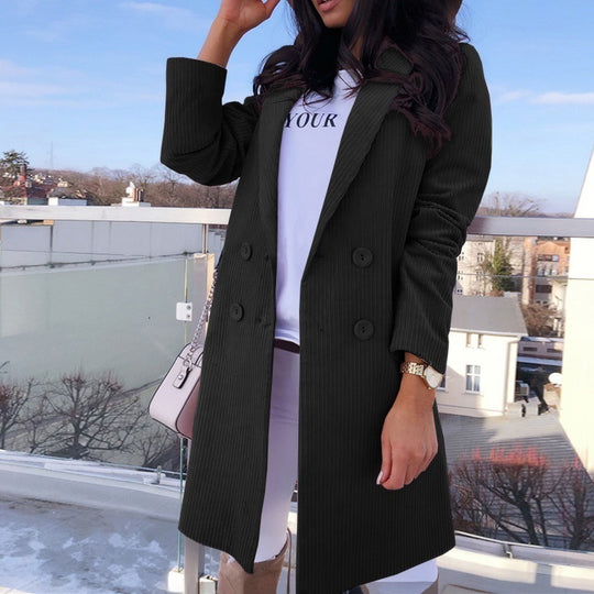 Double Breasted Long Tail  Sleeve Blazer