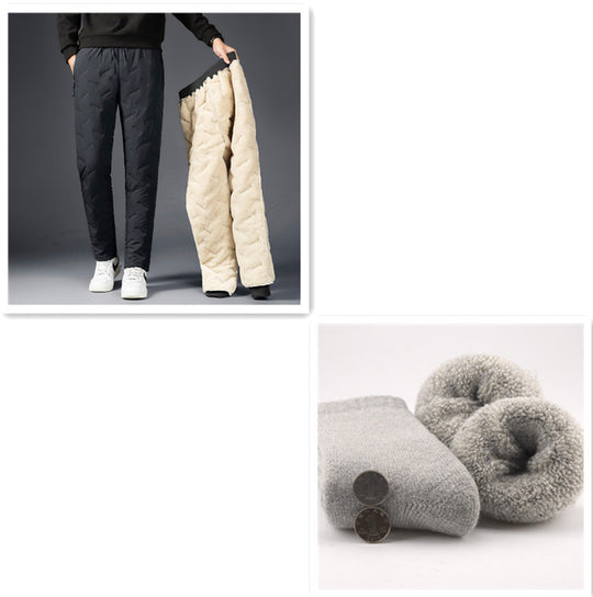 Men's Padded Cotton Trousers With Cashmere