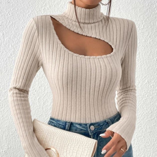 Women's Hollow-out Turtleneck Bottoming Shirt