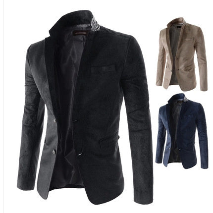 Suede men's casual suit