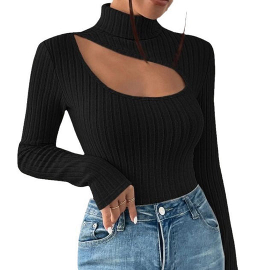 Women's Hollow-out Turtleneck Bottoming Shirt