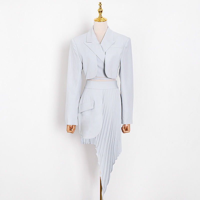 Women's Beveled Pleated Skirt Suit