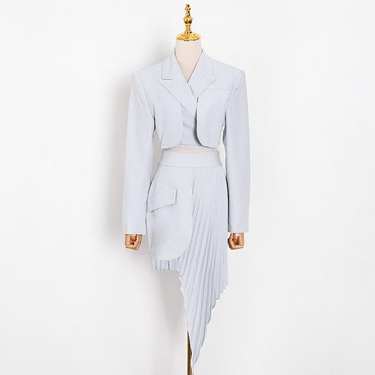 Women's Beveled Pleated Skirt Suit