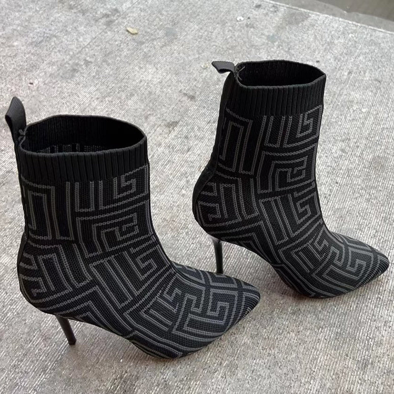 Women High Heel Ankle Boots