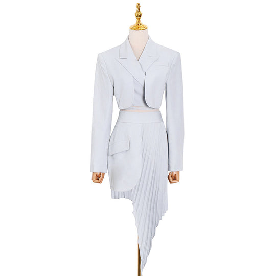 Women's Beveled Pleated Skirt Suit