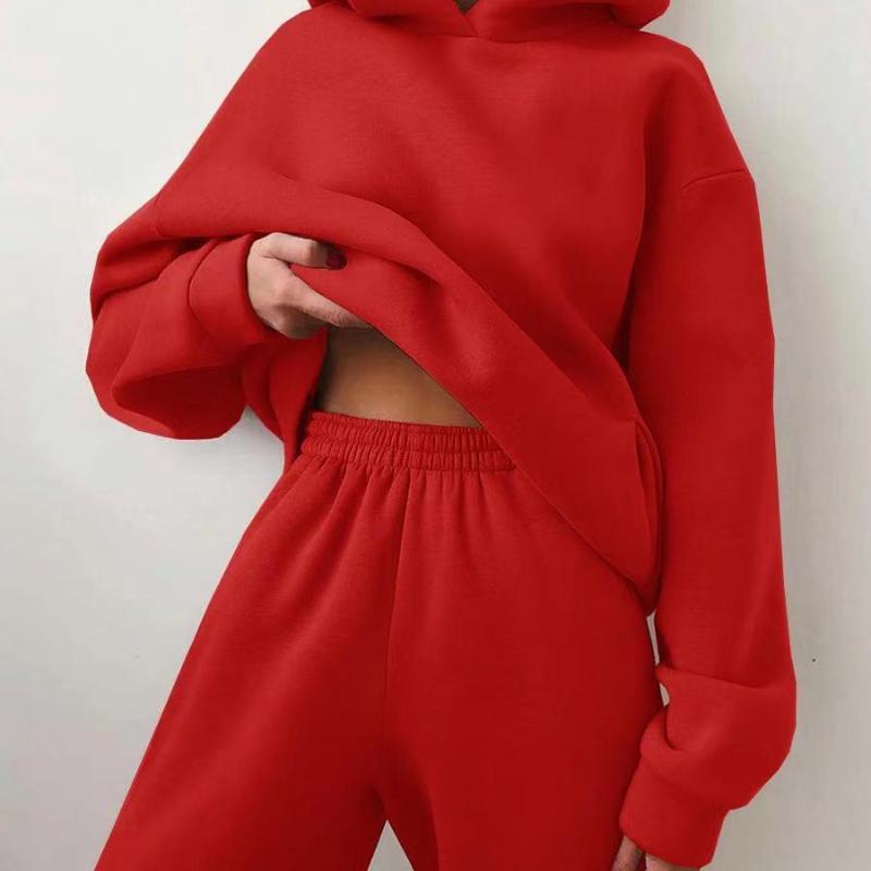 Women's Casual Hooded Sweater Two-piece Tracksuit