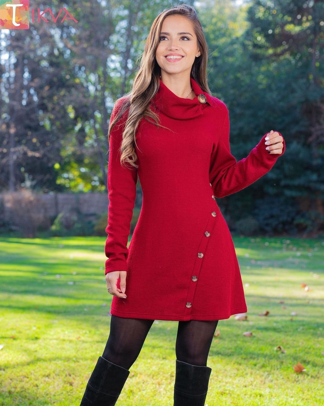 Button Sheath Dress Long Sleeve Dress