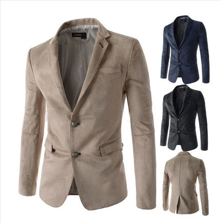 Suede men's casual suit