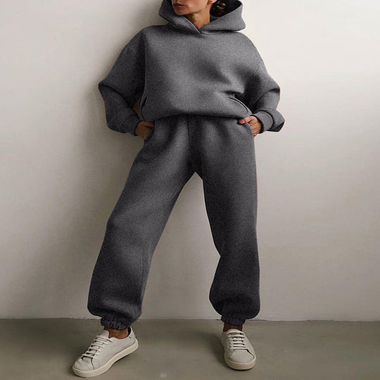 Women's Casual Hooded Sweater Two-piece Tracksuit