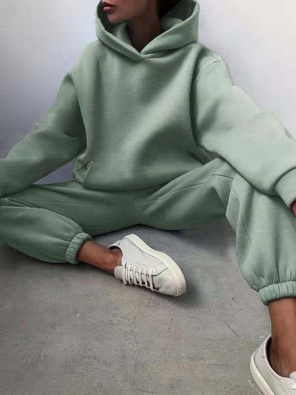 Women's Casual Hooded Sweater Two-piece Tracksuit