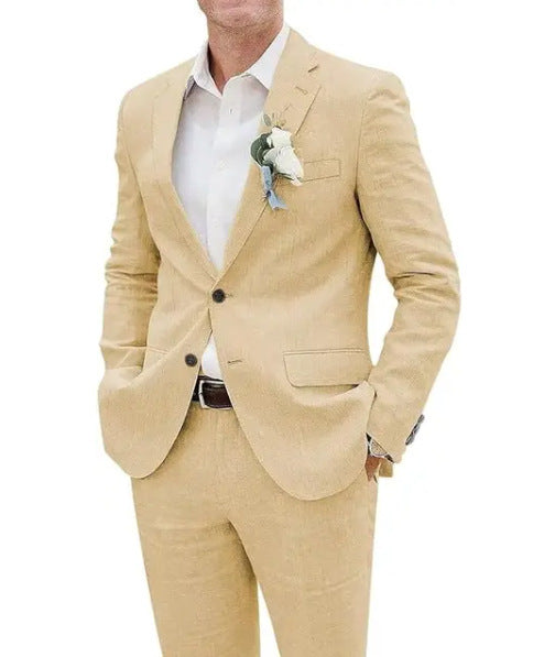 Fashion Casual Men's Suit Linen Slim Fit