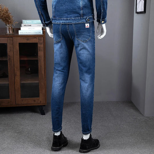 Cargo Mens Denim Jackets Jeans Two Piece Set Spring Autumn Casual Men Slim Fit Long Sleeve Outerwear Pencil Pants Matching Sets