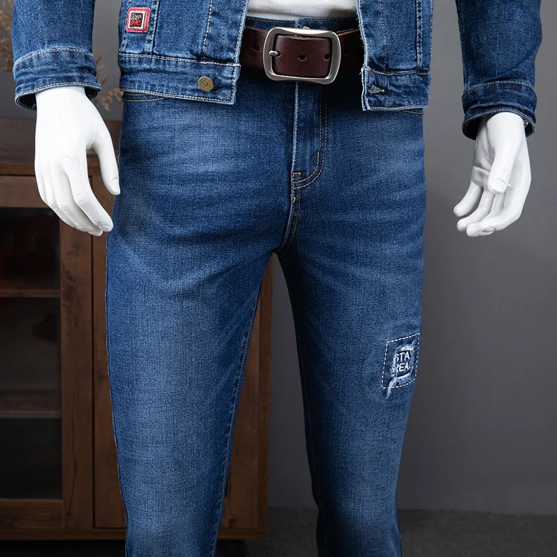 Cargo Mens Denim Jackets Jeans Two Piece Set Spring Autumn Casual Men Slim Fit Long Sleeve Outerwear Pencil Pants Matching Sets