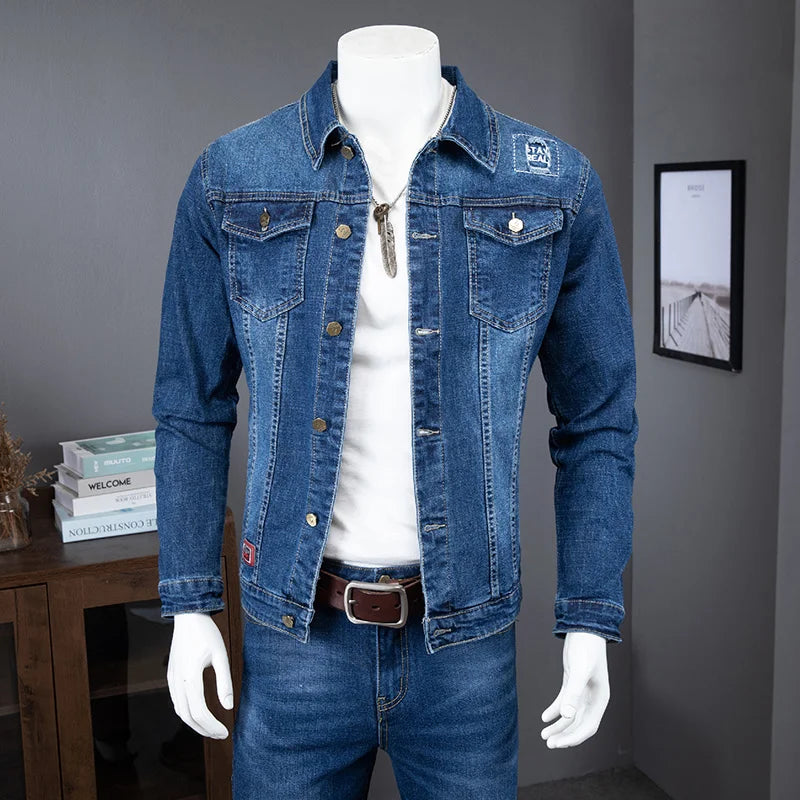 Cargo Mens Denim Jackets Jeans Two Piece Set Spring Autumn Casual Men Slim Fit Long Sleeve Outerwear Pencil Pants Matching Sets