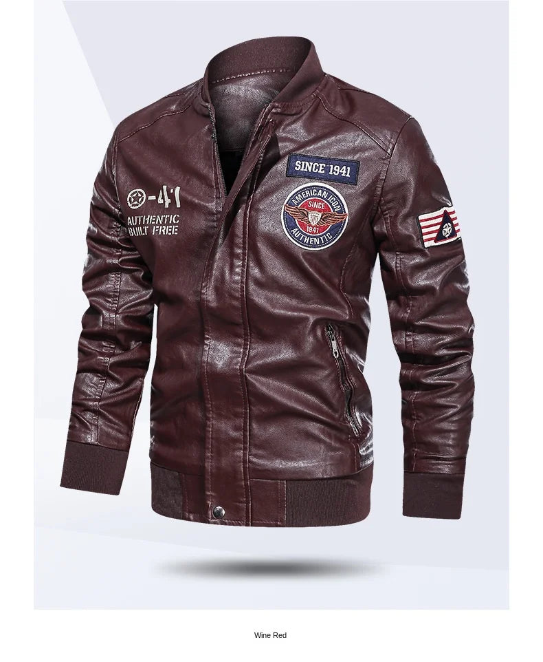 Maidangdi Motorcycle Leather Coat 2024 Autumn and Winter New Leather Jacket for Men