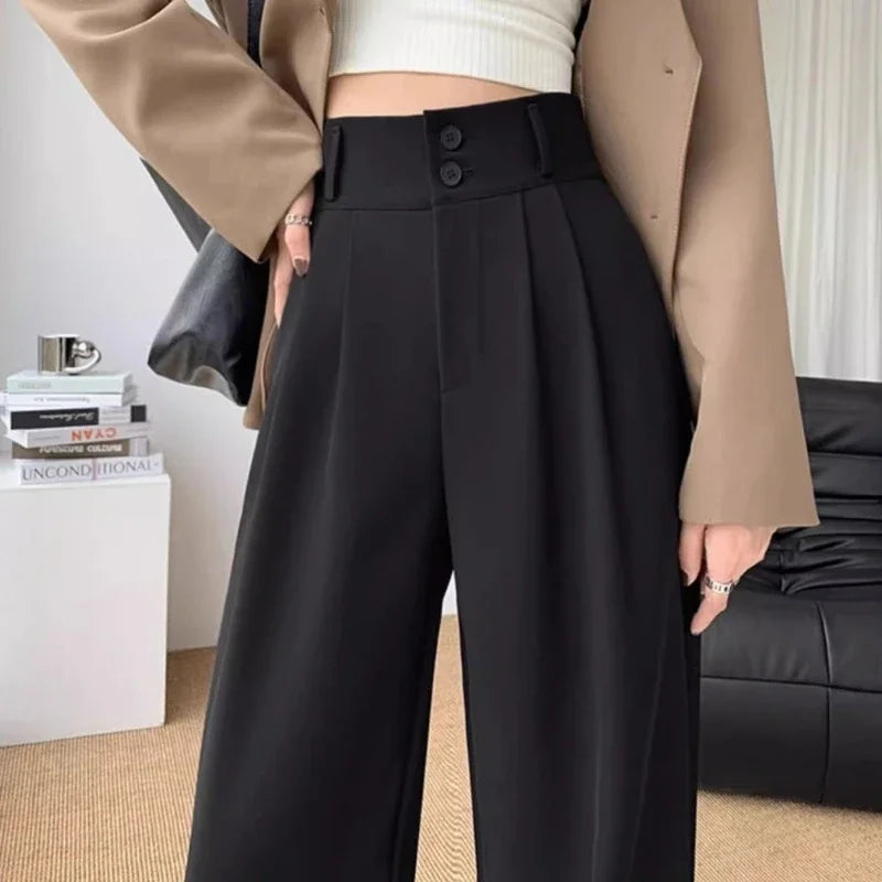 Mayla - Wide Leg Formal Trousers - High Waist Style