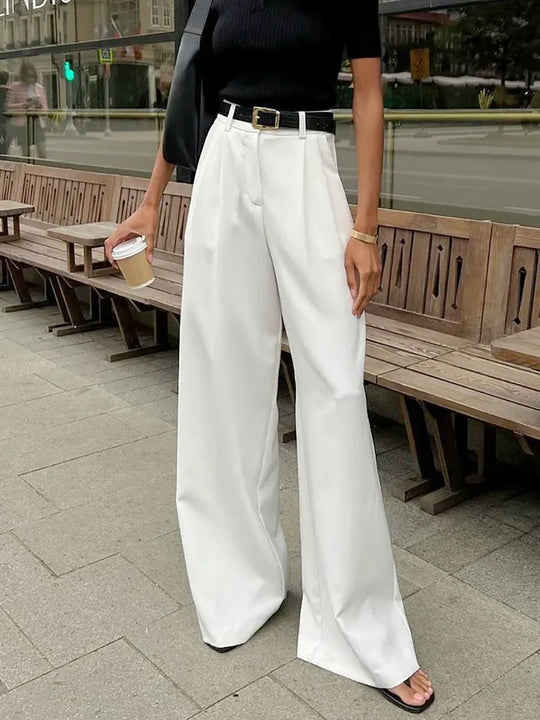 Eunice - Wide Trouser Legs - High Waisted Style