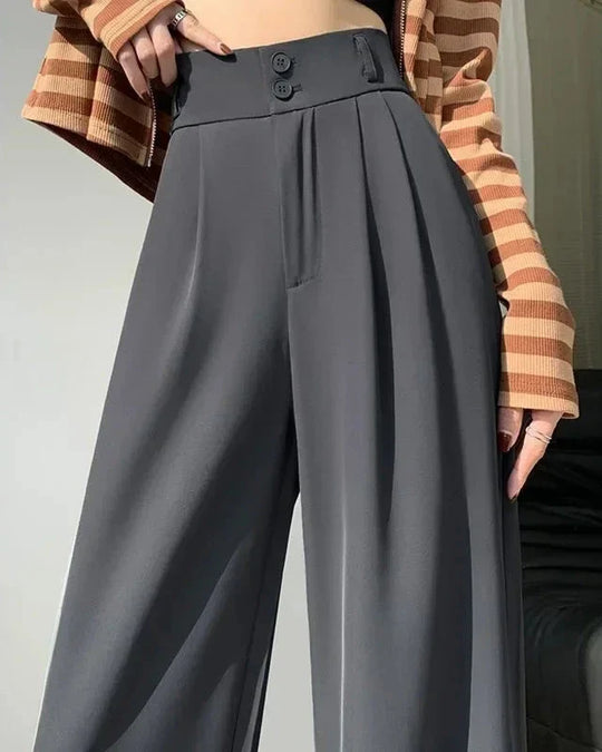 Mayla - Wide Leg Formal Trousers - High Waist Style