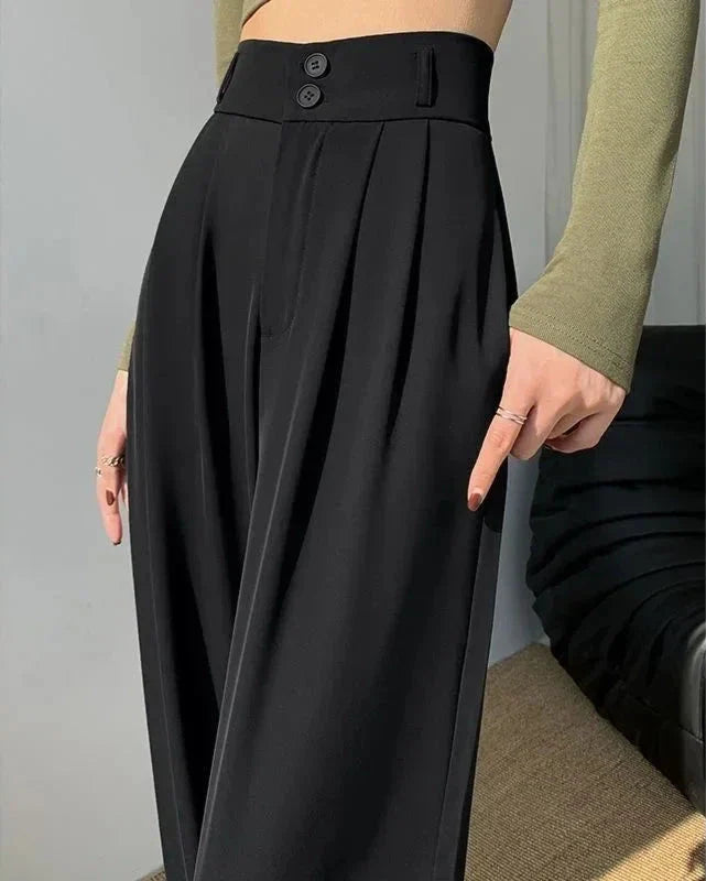 Mayla - Wide Leg Formal Trousers - High Waist Style