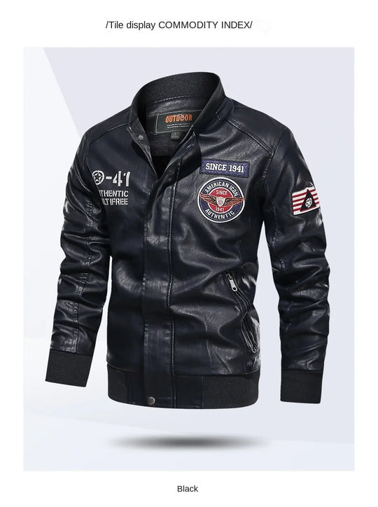 Maidangdi Motorcycle Leather Coat 2024 Autumn and Winter New Leather Jacket for Men