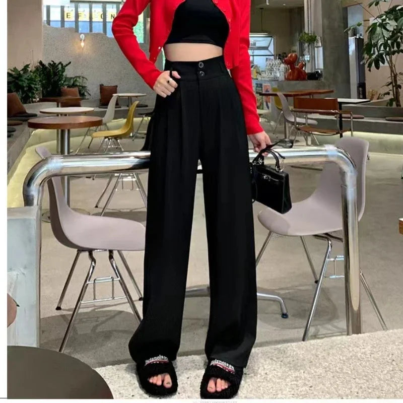 Mayla - Wide Leg Formal Trousers - High Waist Style