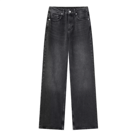 Straight Denim Pants - High Fitted Fashion