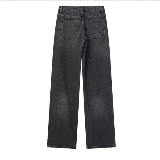 Straight Denim Pants - High Fitted Fashion