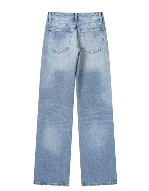 Straight Denim Pants - High Fitted Fashion