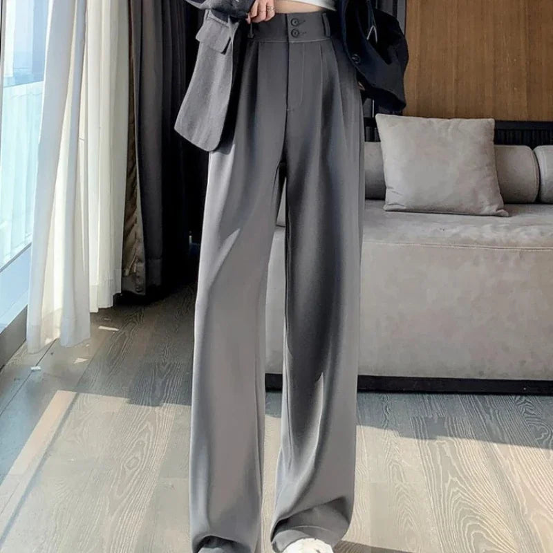 Mayla - Wide Leg Formal Trousers - High Waist Style