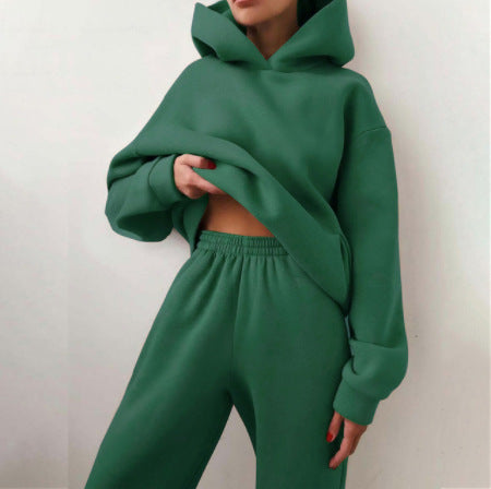 Women's Casual Hooded Sweater Two-piece Tracksuit