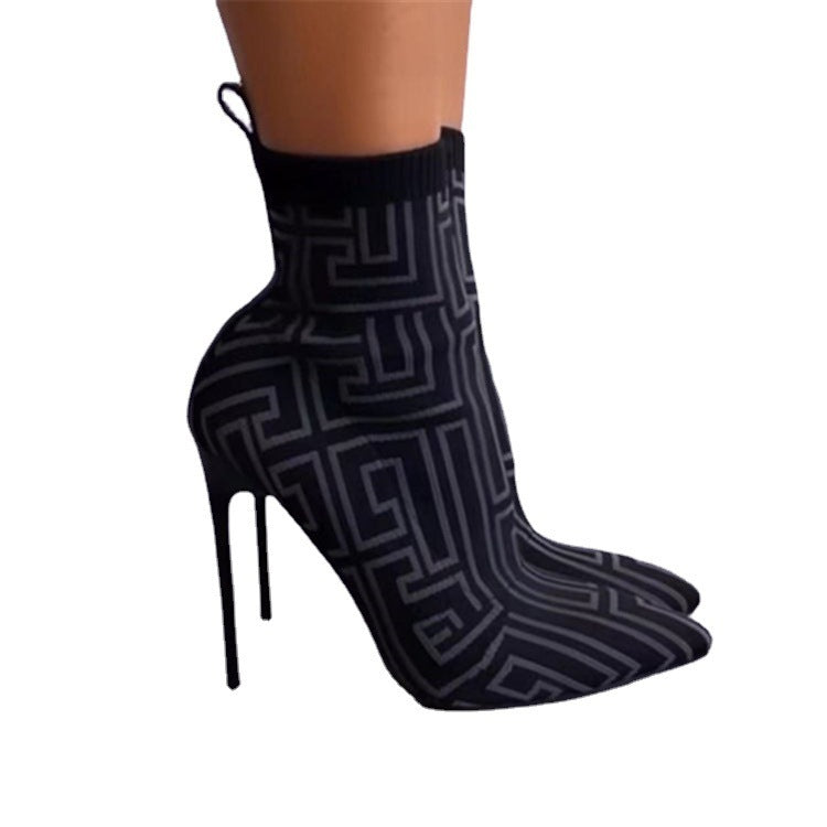 Women High Heel Ankle Boots