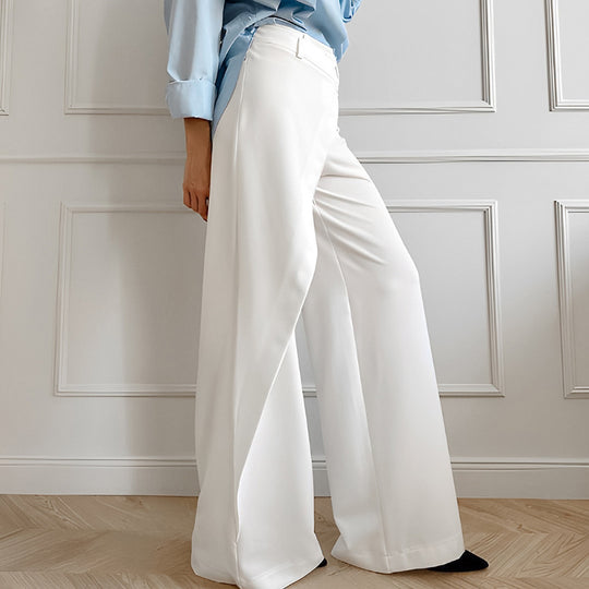 White Stitching Wind Commuter High Waist Pants